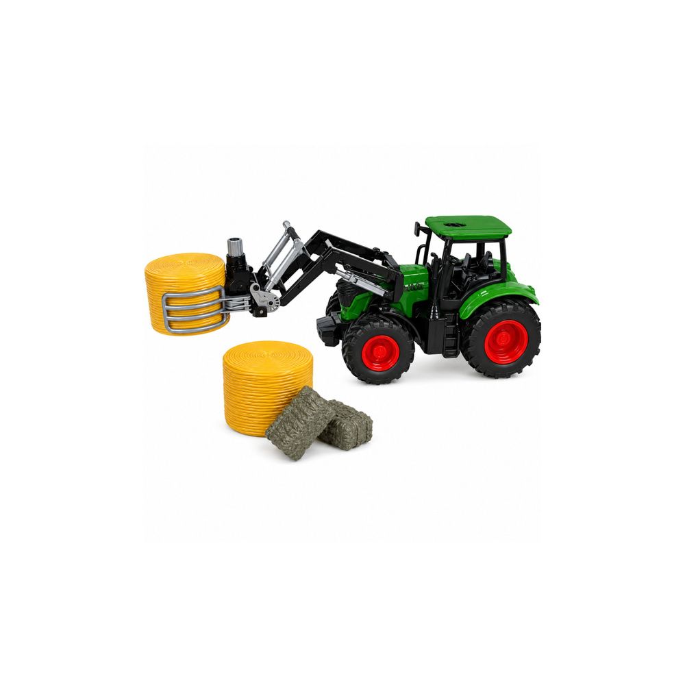 Zestaw Rolniczy Traktor z Chwytakiem Do Bel Przyczepy Rolnicze Siano 1:24