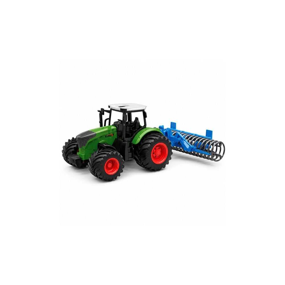 Traktor Rolniczy Farmerski Gospodarski z Wałem Uprawowym Zielony 1:24