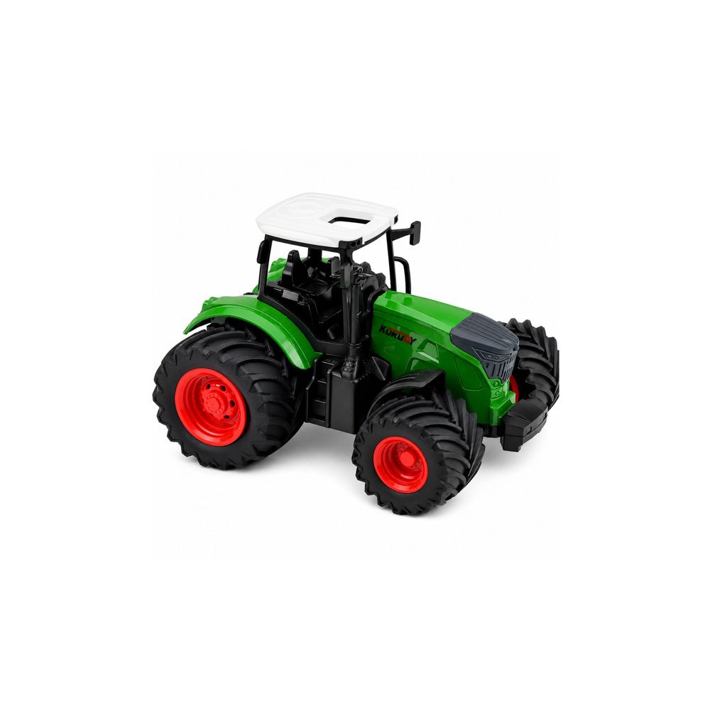 Traktor Rolniczy Farmerski Z Pługiem Wieloskibowym Gumowe Koła Zielony 1:24