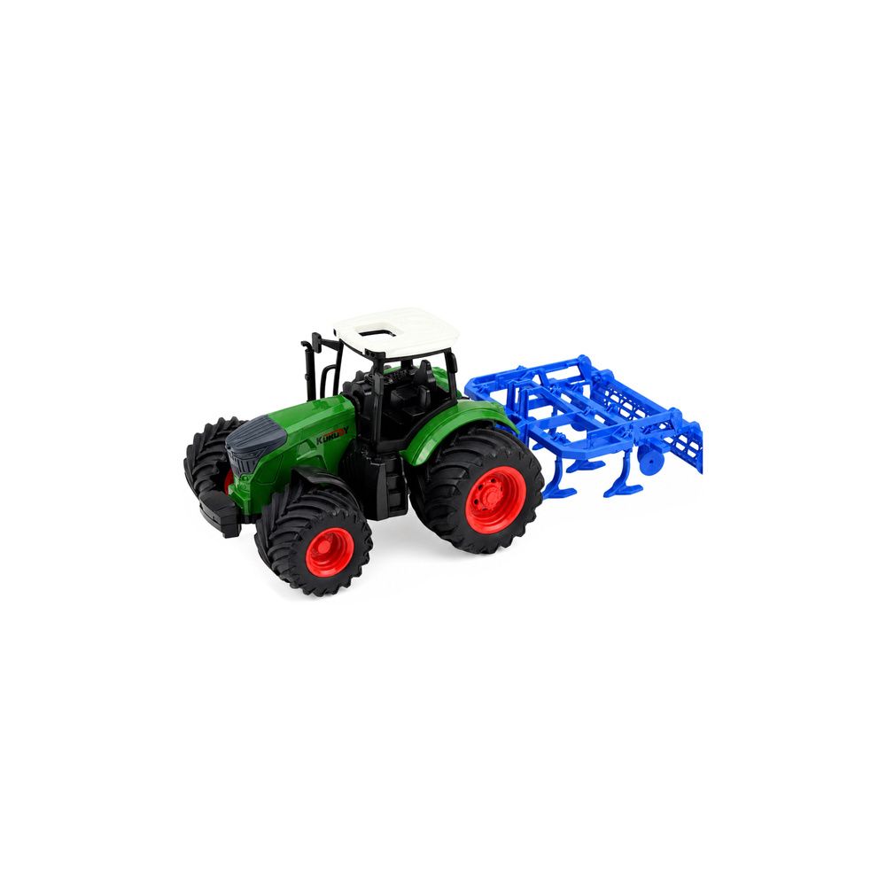 Traktor Rolniczy Farmerski Z Kultywatorem Agregat Uprawowy Zielony 1:24