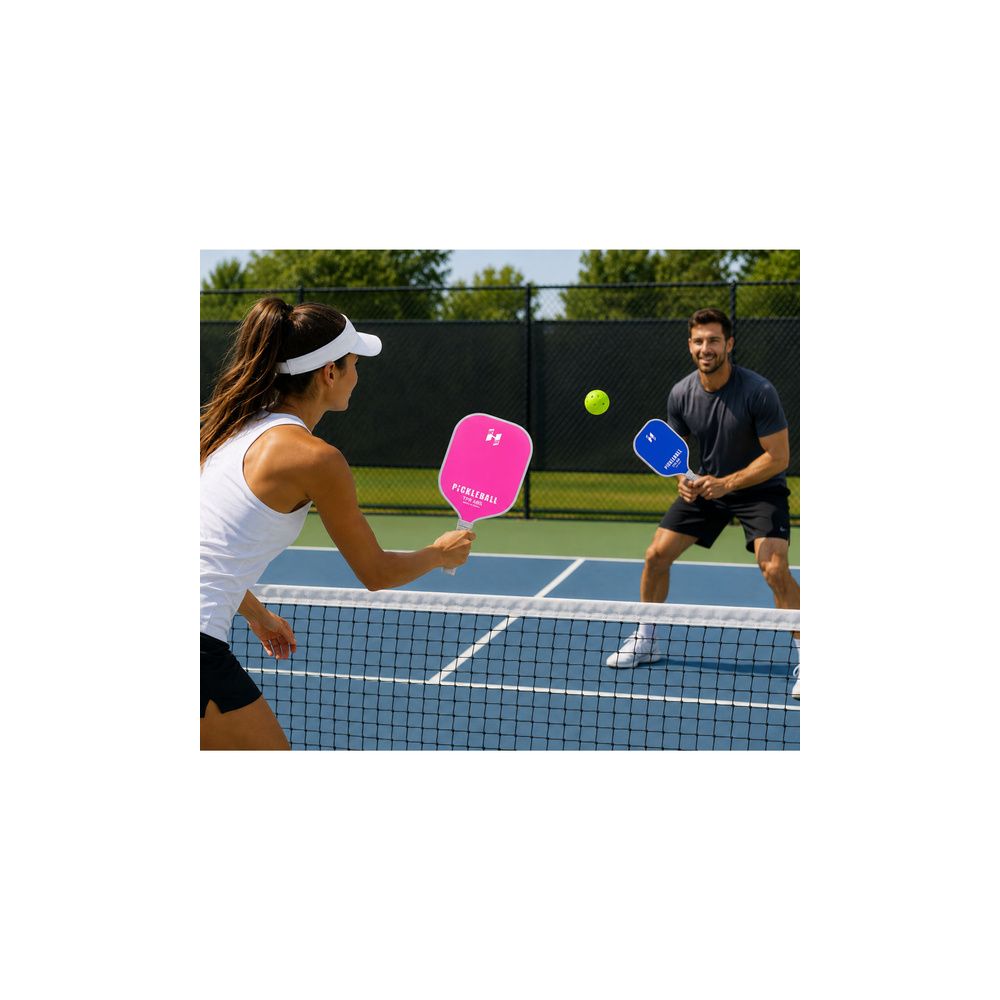 Zestaw Paletki Do Gry w Pickleballa Tenisa Badmintona Różowo-Niebieski