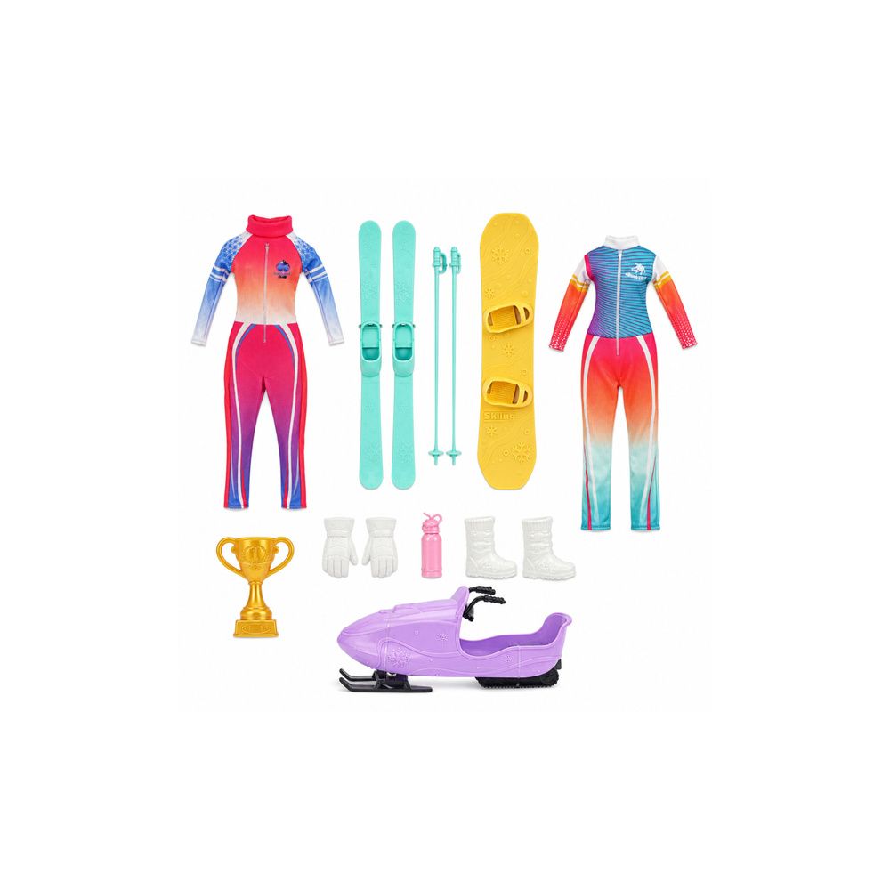 Lalka Anlily Sporty Zimowe Narty Skuter Deska Snowboardowa Ubrania Zestaw