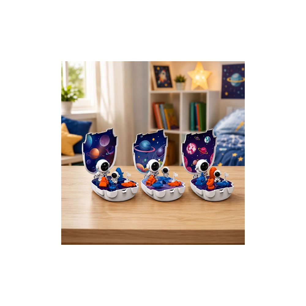 Mini Baza Figurki Kosmonauta Zestaw Kosmiczny Planety Space Mini World