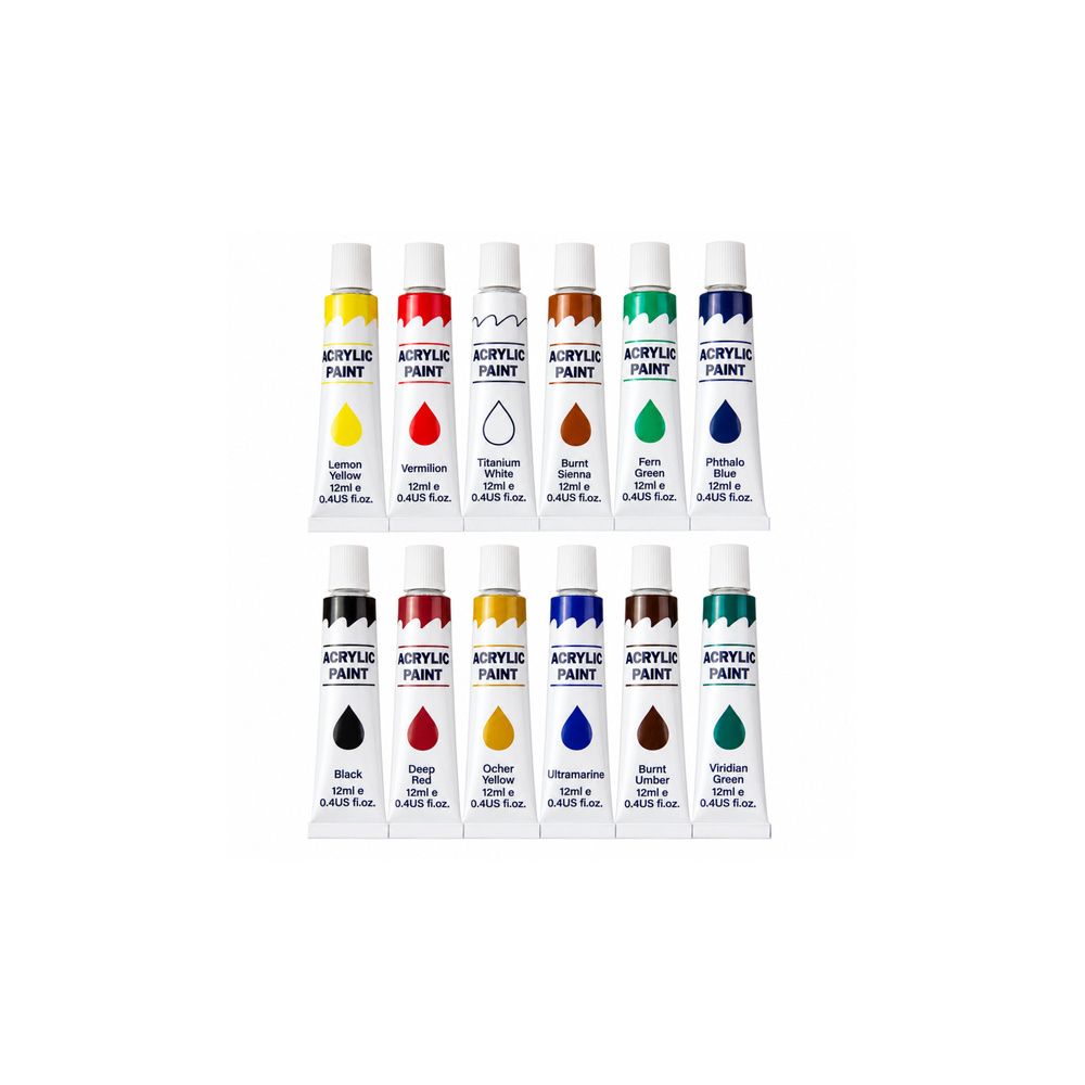 Zestaw Do Malowania Farby Akrylowe Artystyczne 24 Kolory 12 ml