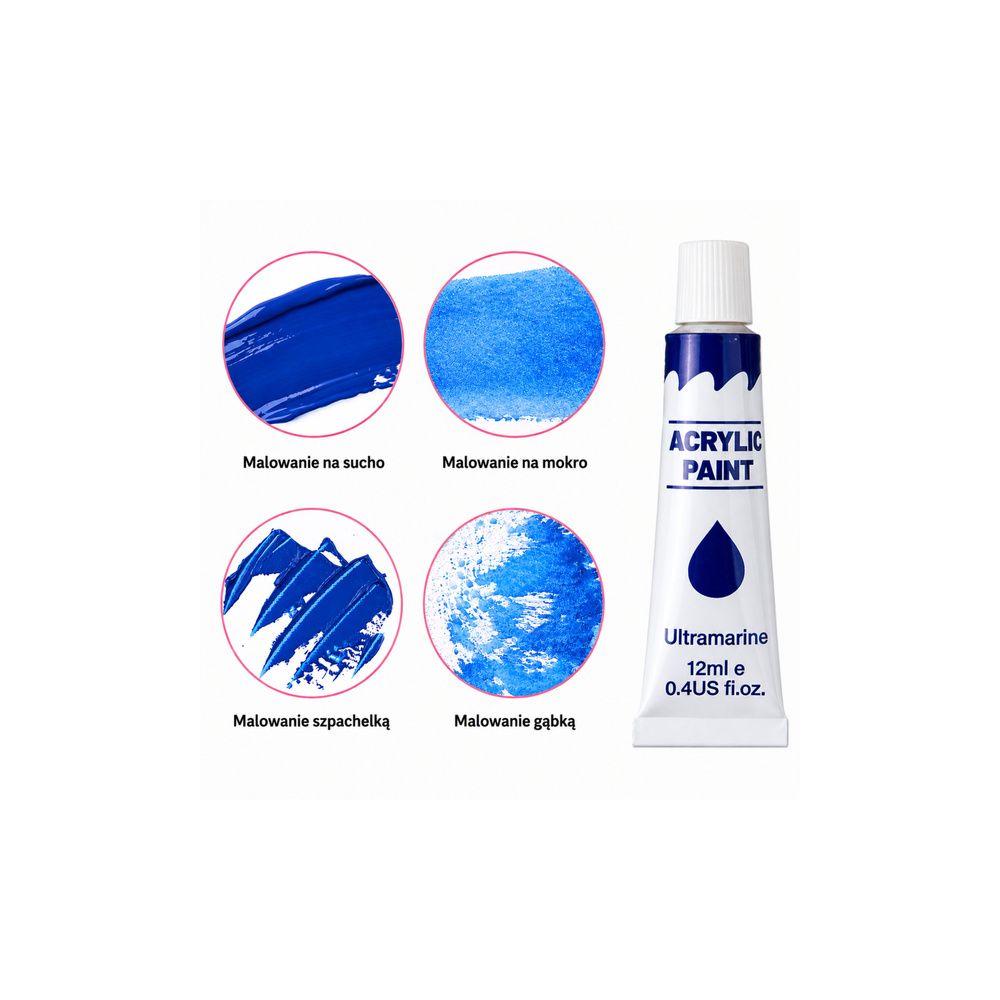 Zestaw Do Malowania Farby Akrylowe Artystyczne 24 Kolory 12 ml