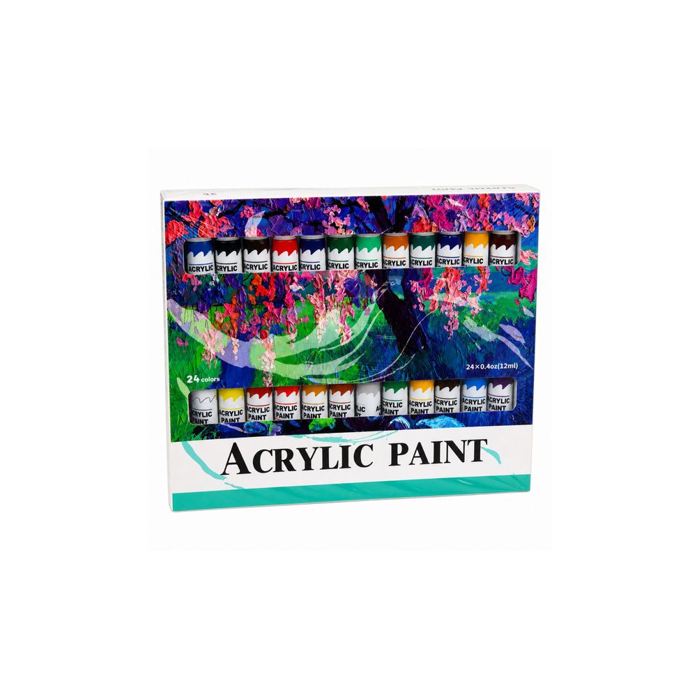 Zestaw Do Malowania Farby Akrylowe Artystyczne 24 Kolory 12 ml