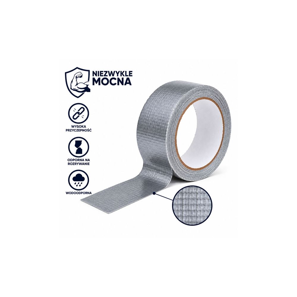 Szara Taśma Naprawcza Zbrojona Mocna Srebrna 48mm x 15m