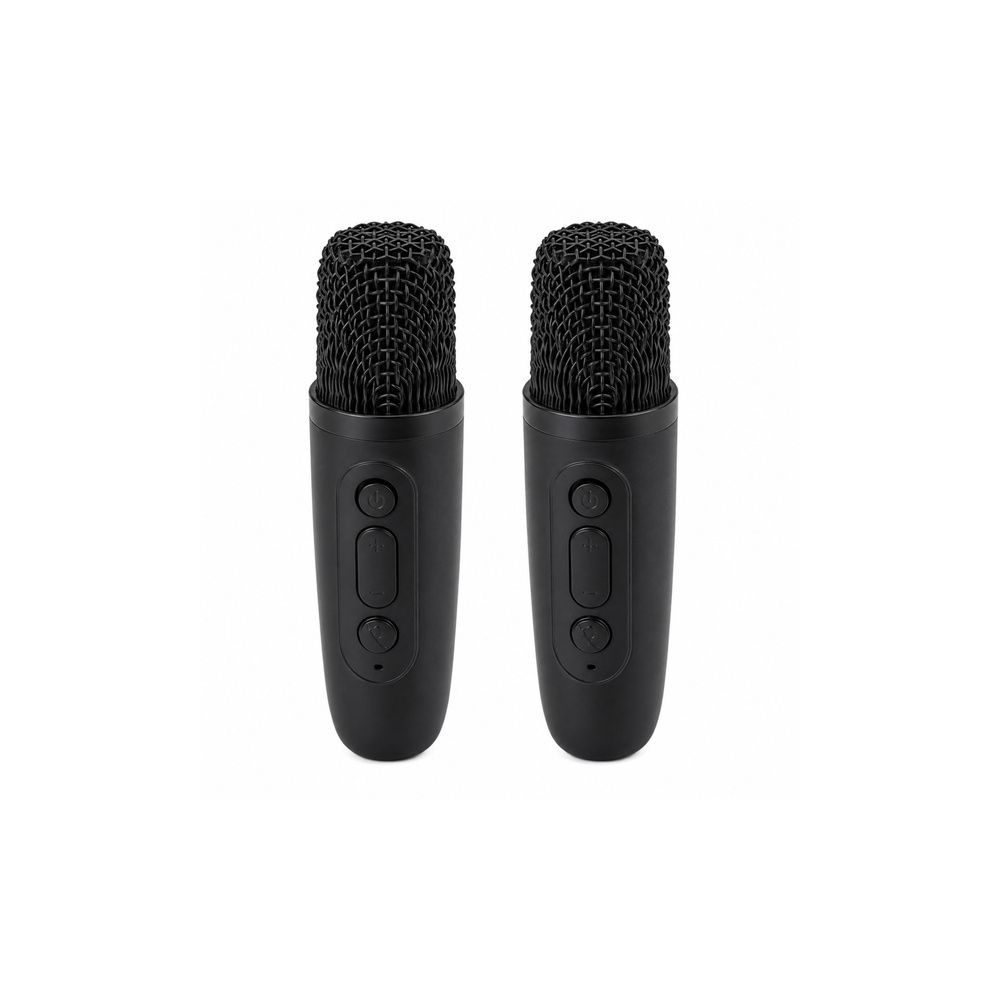 Zestaw Do Karaoke Głośnik Bluetooth Dwa Mikrofony Światła LED Czarny