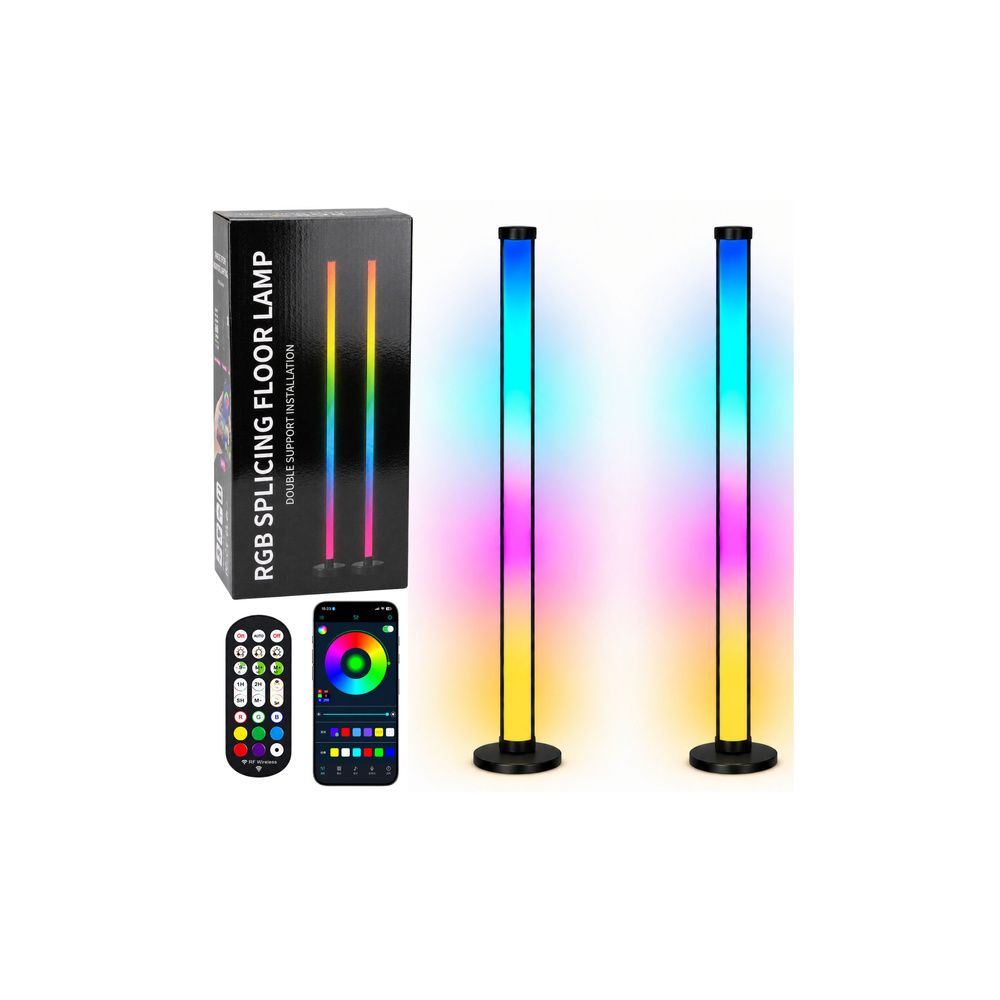 Lampy Podłogowe Smart Kolorowe Światła LED RGB Pilot Aplikacja 125cm 2 szt.
