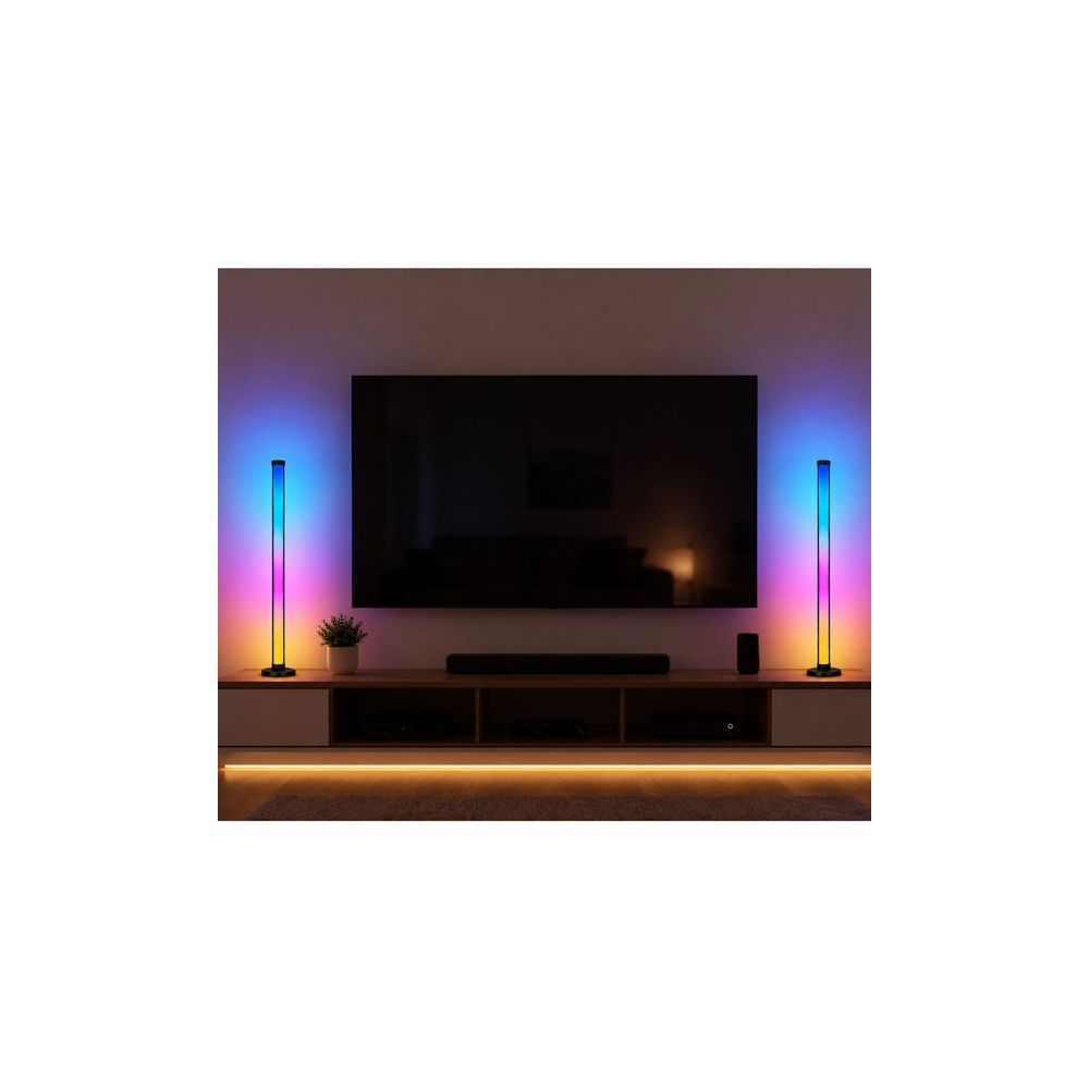 Lampy Podłogowe Smart Kolorowe Światła LED RGB Pilot Aplikacja 125cm 2 szt.