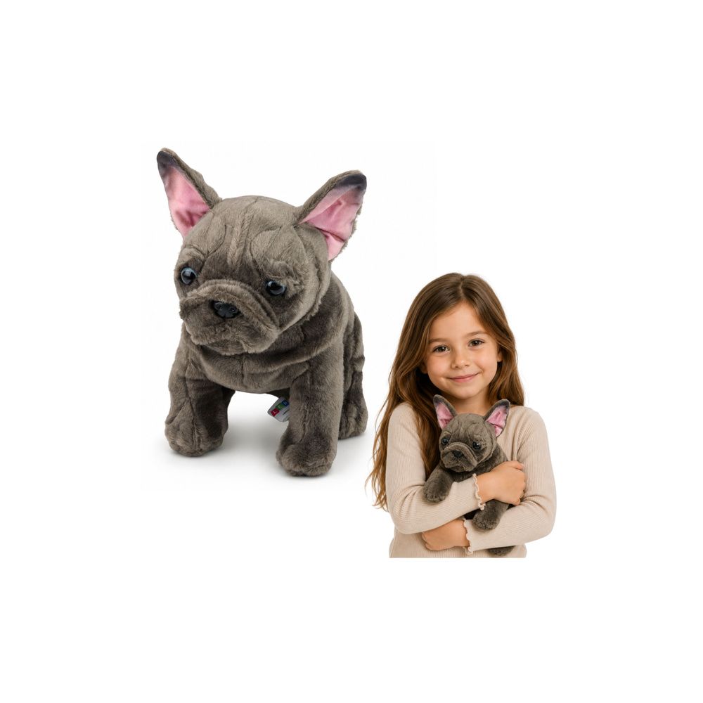 Pluszowa Maskotka Przytulanka Piesek Buldog Francuski Brązowy 22 cm