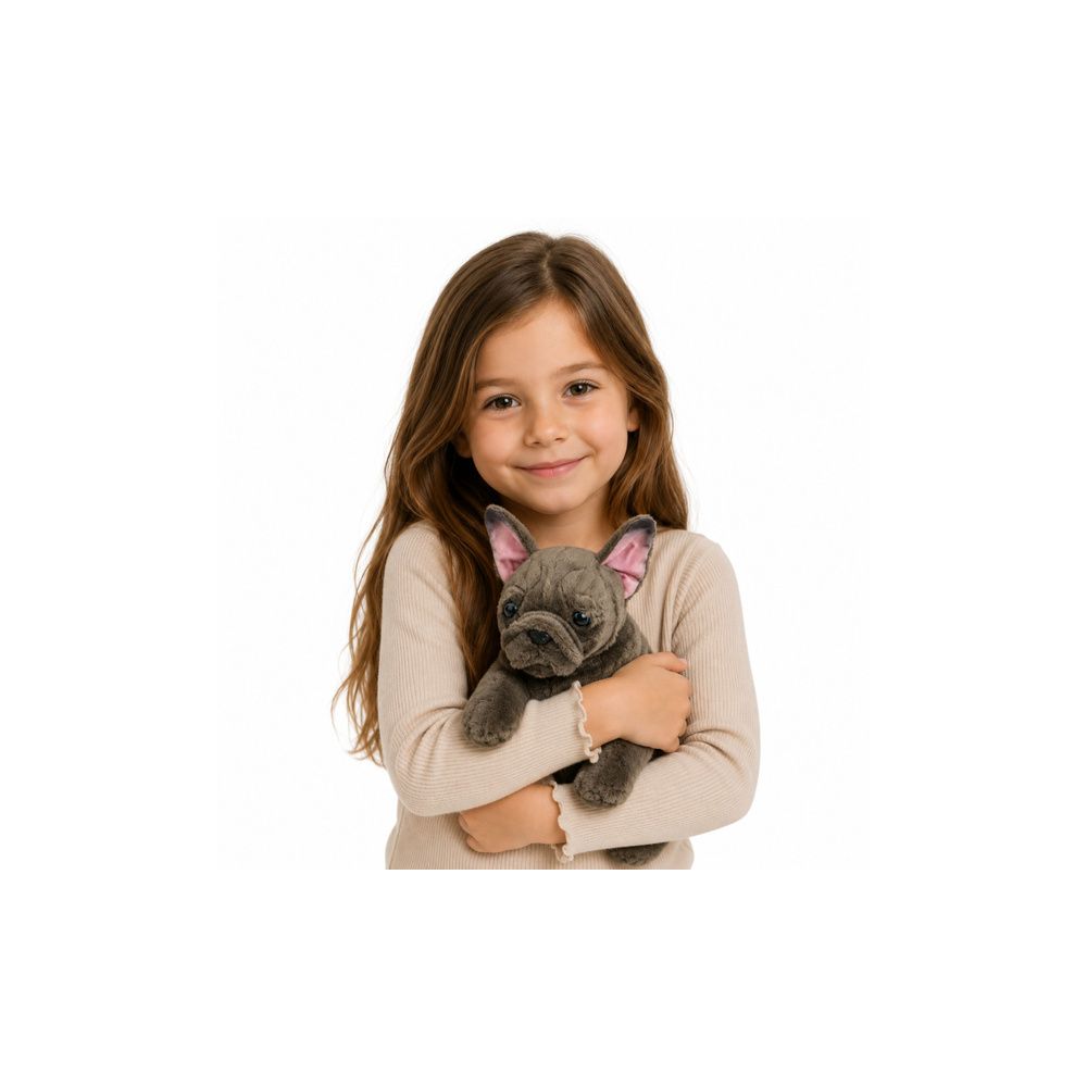 Pluszowa Maskotka Przytulanka Piesek Buldog Francuski Brązowy 22 cm