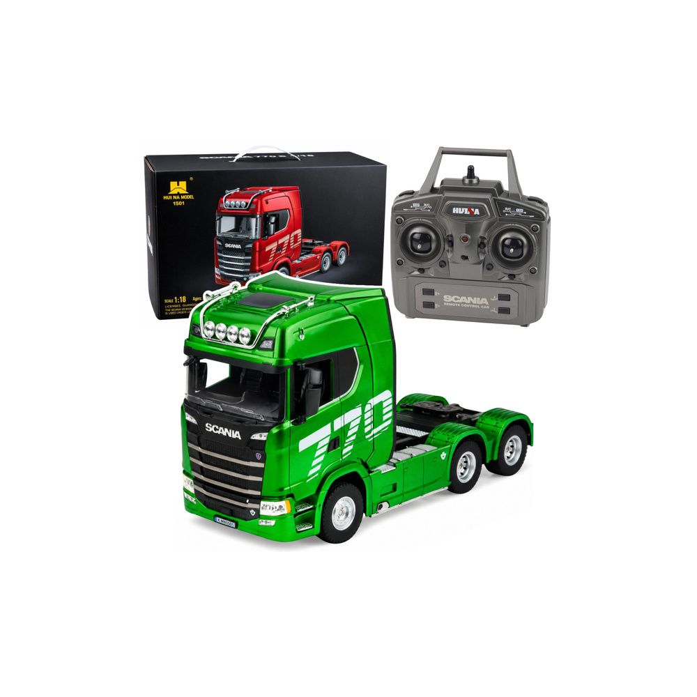 Ciągnik Siodłowy Ciężarówka Scania Zdalnie Sterowana RC Huina Zielony 1:18