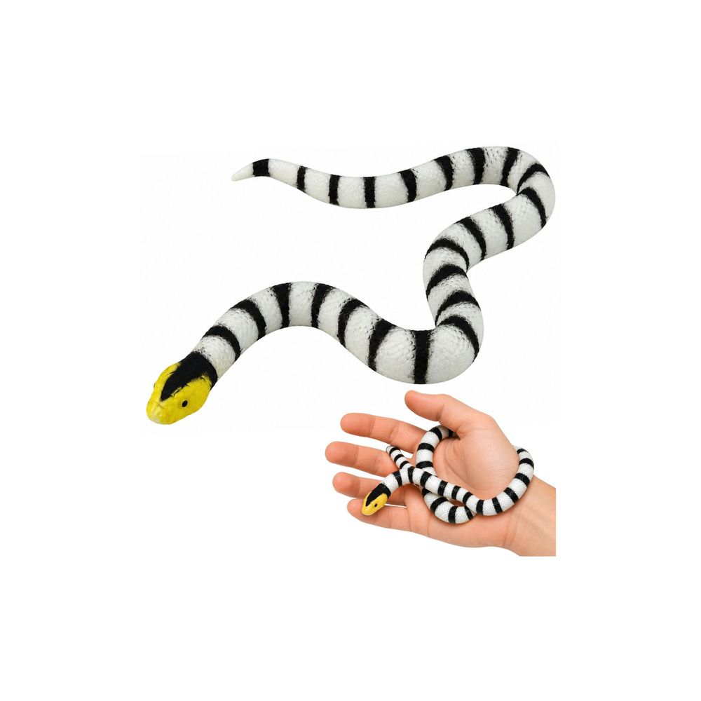 Wąż Gumowy Figurka Rozciągliwa Realistyczna Czarno-Biały 33 cm