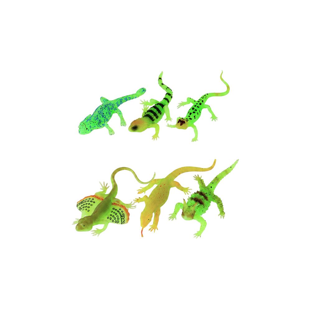 Gumowa Figurka Jaszczurka Fluorescencyjna Świecąca W Ciemności Zielona 15cm