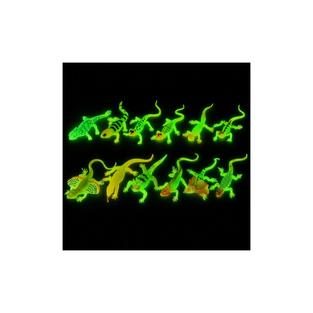 Gumowa Figurka Jaszczurka Fluorescencyjna Świecąca W Ciemności Zielona 15cm