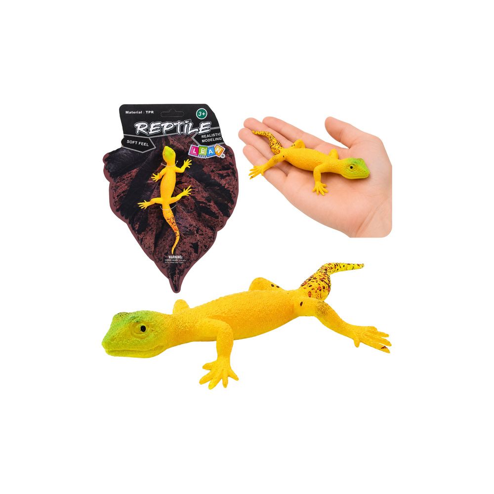 Gekon Złocisty Gumowa Figurka Rozciągliwa Realistyczna Gad 15,5 cm