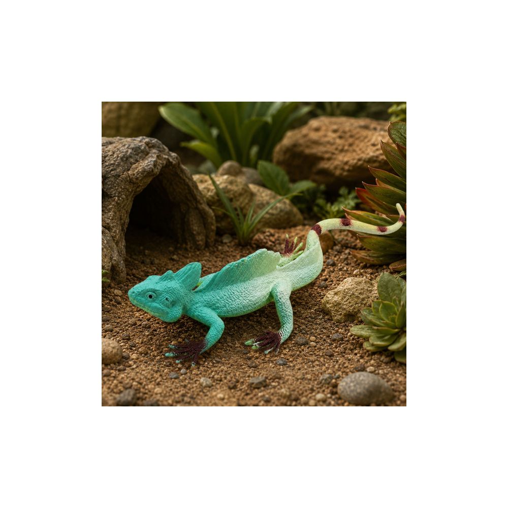 Jaszczurka Agama Żaglowa Gumowa Figurka Rozciągliwa Realistyczna 16 cm