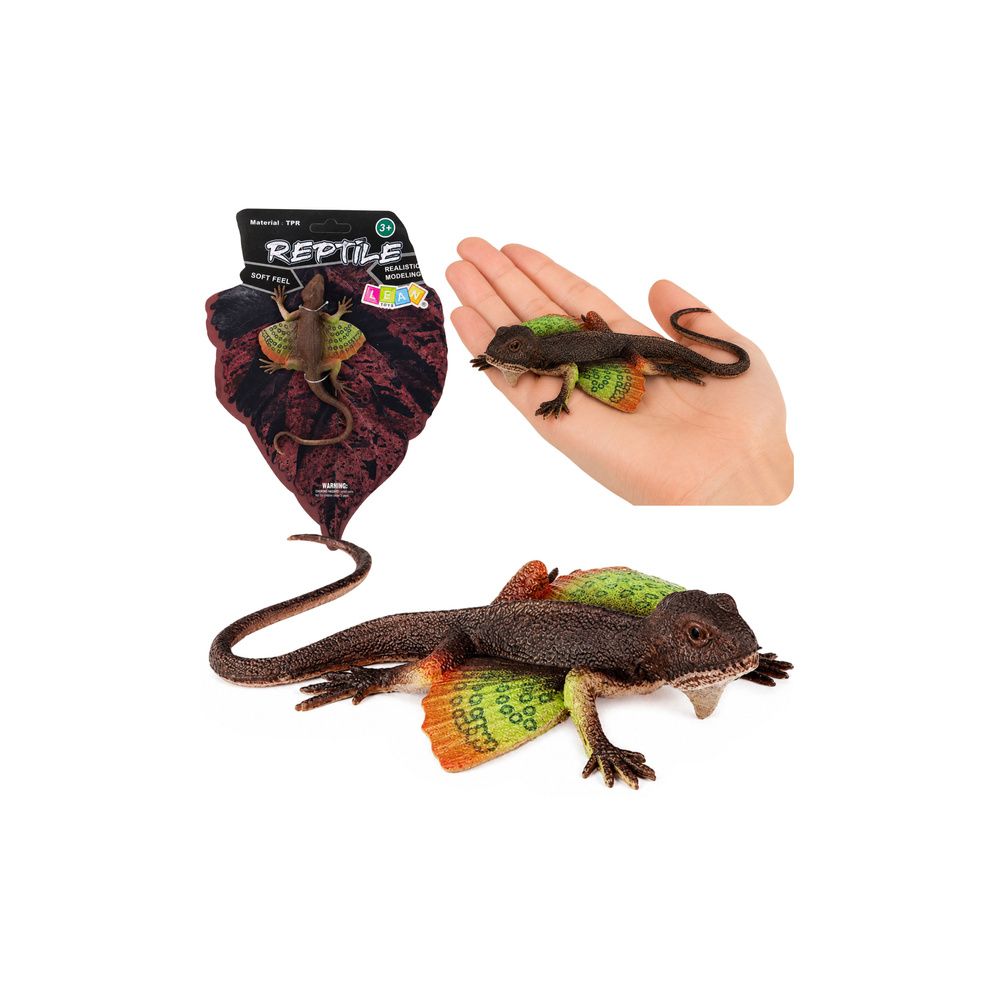 Jaszczurka Agama Błoniasta Gumowa Figurka Rozciągliwa Realistyczna 13 cm