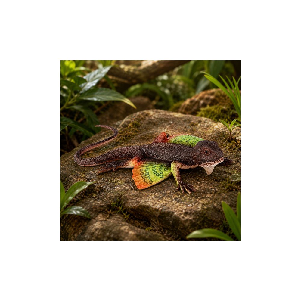 Jaszczurka Agama Błoniasta Gumowa Figurka Rozciągliwa Realistyczna 13 cm