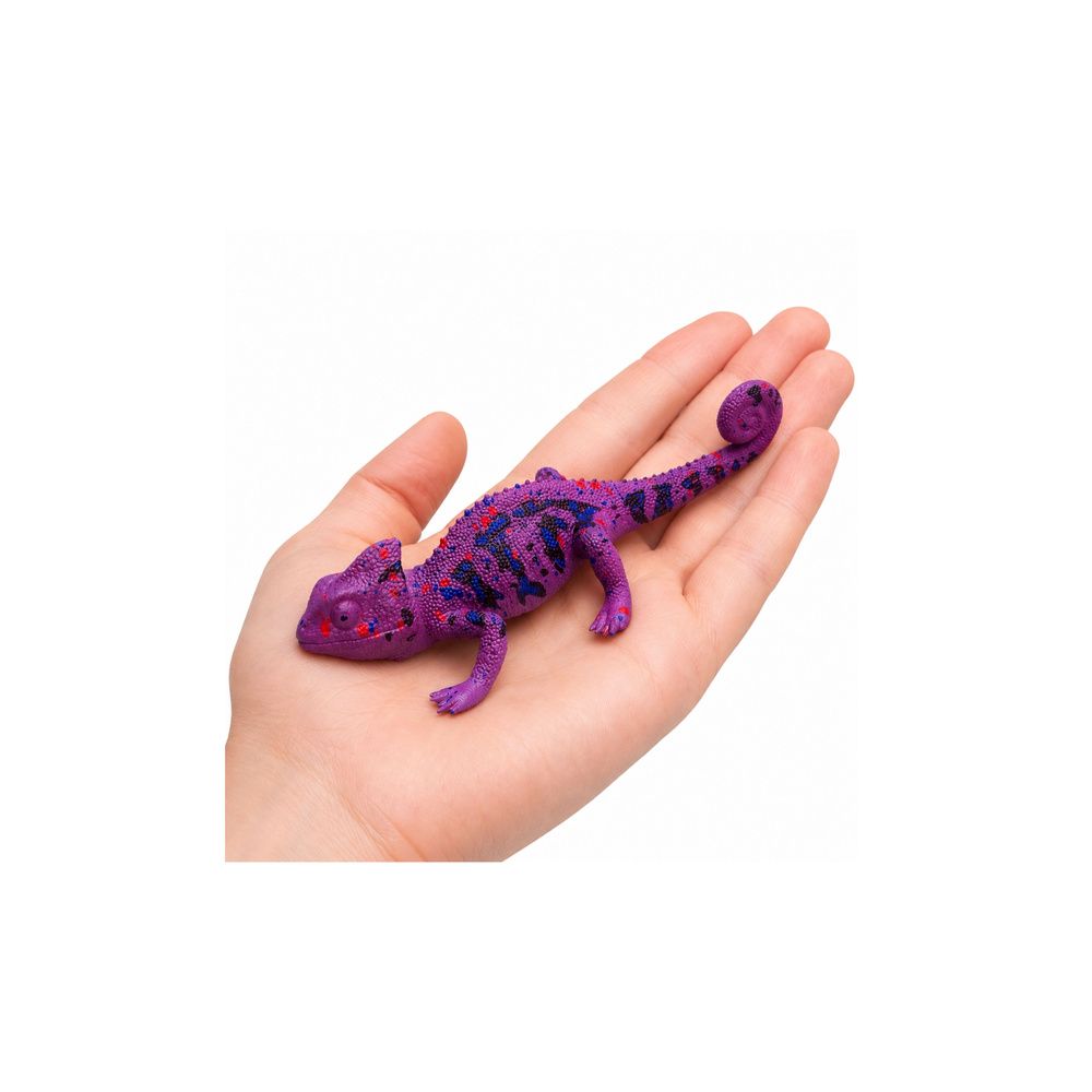 Kameleon Gumowa Figurka Rozciągliwa Realistyczna Fioletowy Gad 14 cm