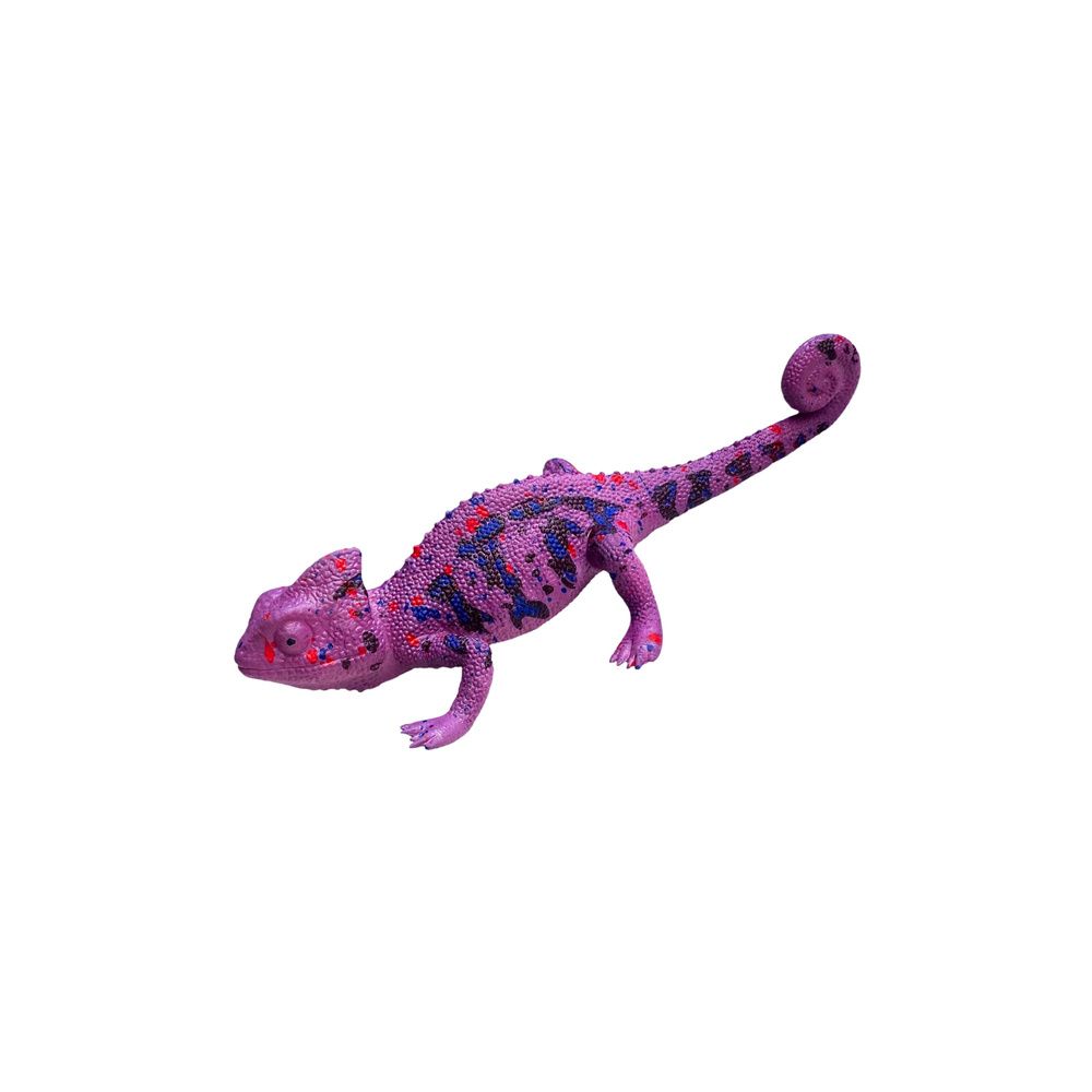 Kameleon Gumowa Figurka Rozciągliwa Realistyczna Fioletowy Gad 14 cm