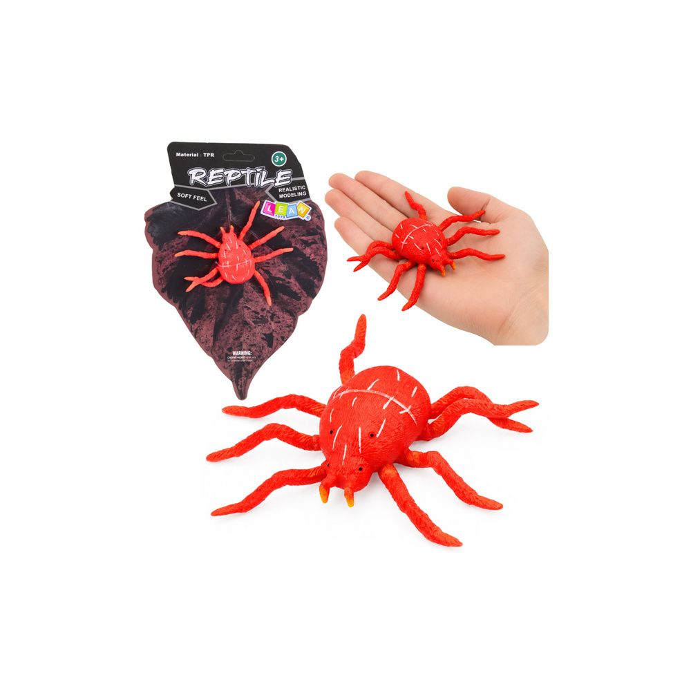 Pająk Czerwony Gumowa Figurka Rozciągliwa Realistyczna 12 cm