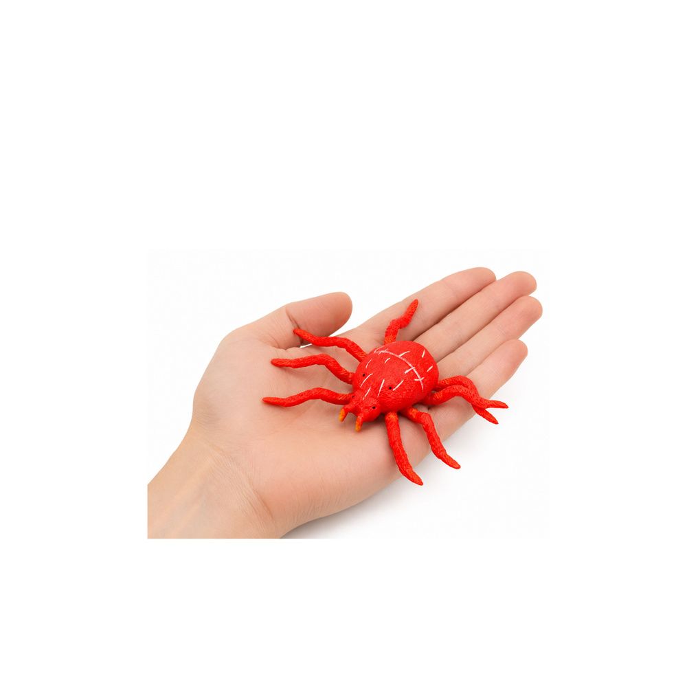 Pająk Czerwony Gumowa Figurka Rozciągliwa Realistyczna 12 cm