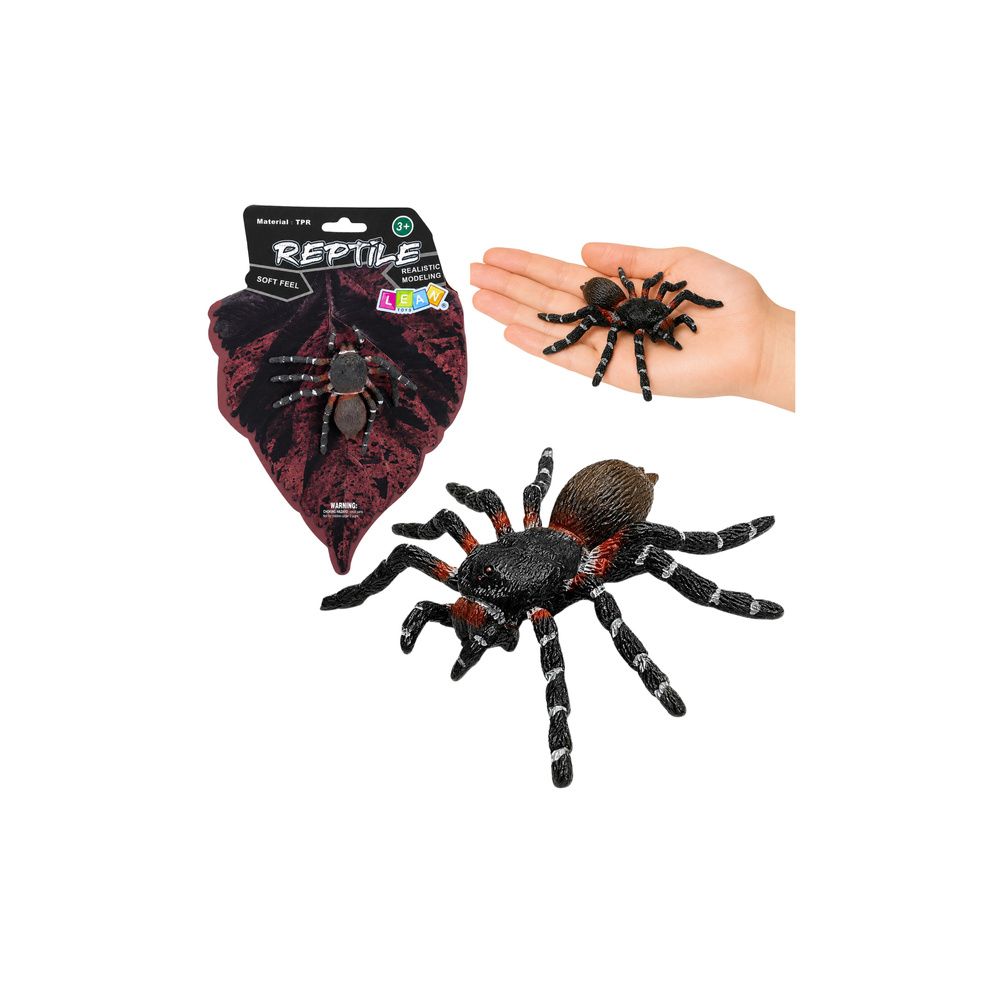 Pająk Tarantula Gumowa Figurka Rozciągliwa Realistyczna Czarny 10 cm