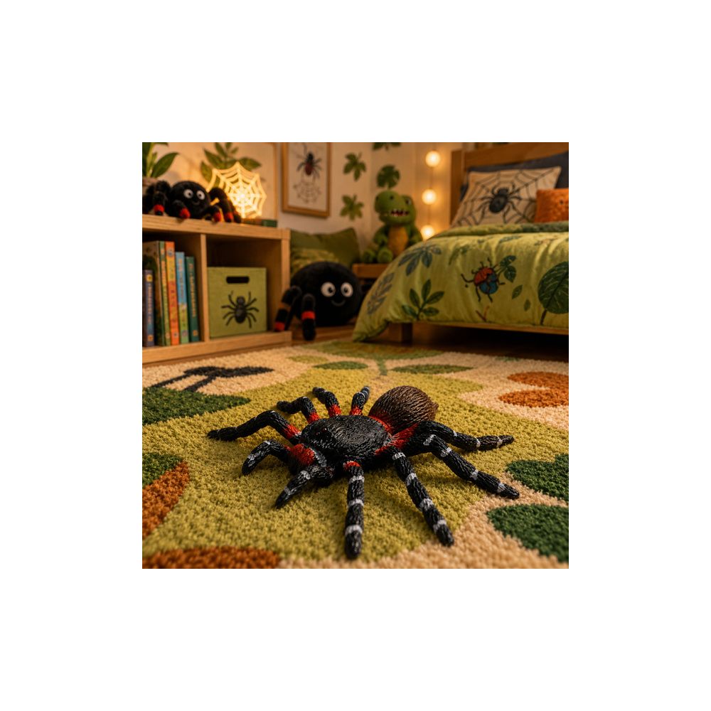 Pająk Tarantula Gumowa Figurka Rozciągliwa Realistyczna Czarny 10 cm
