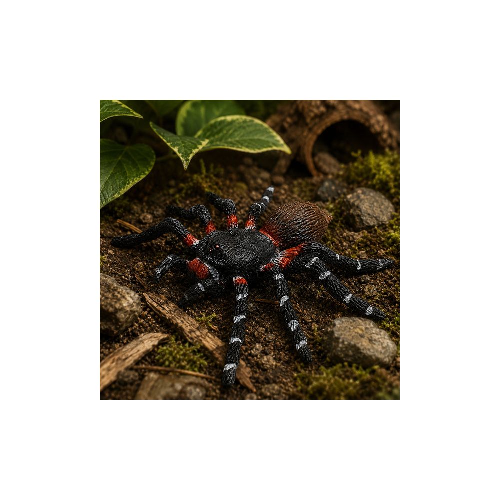 Pająk Tarantula Gumowa Figurka Rozciągliwa Realistyczna Czarny 10 cm