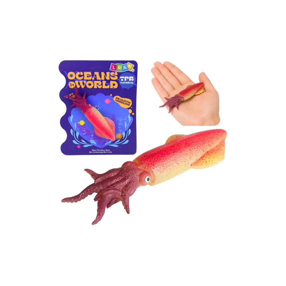 Kałamarnica Gumowa Figurka Rozciągliwa Realistyczna Zwierzę Morskie 14 cm