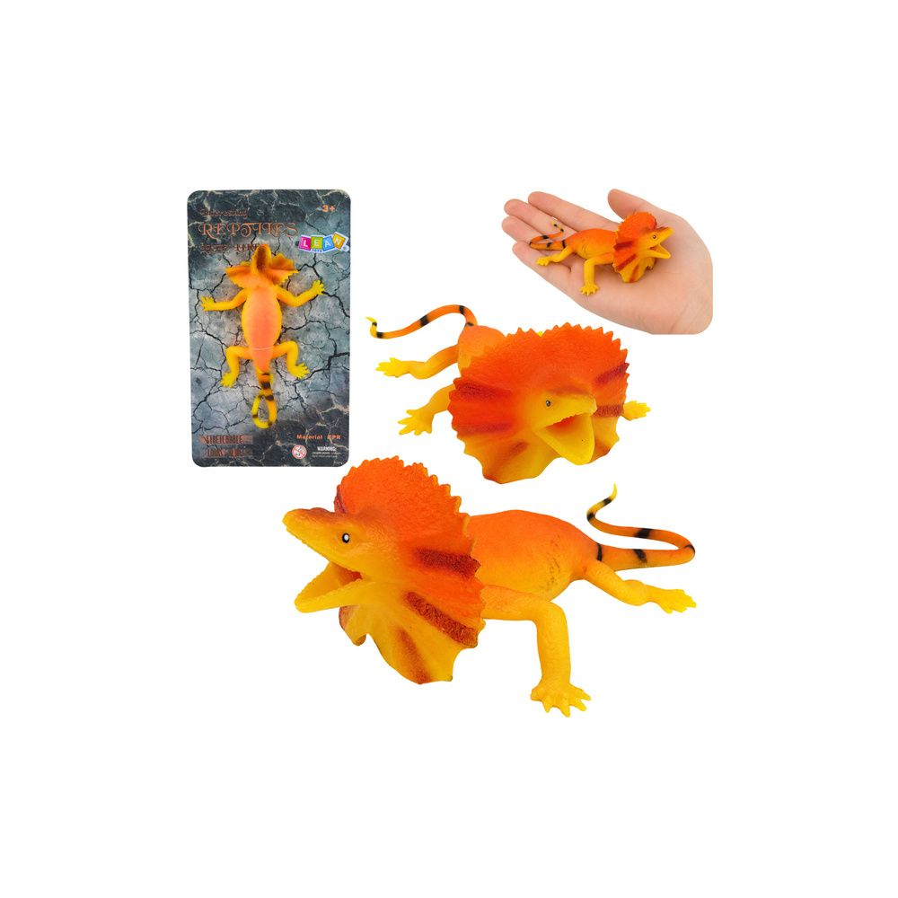 Jaszczurka Kołnierzasta Gumowa Figurka Rozciągliwa Realistyczna 19cm