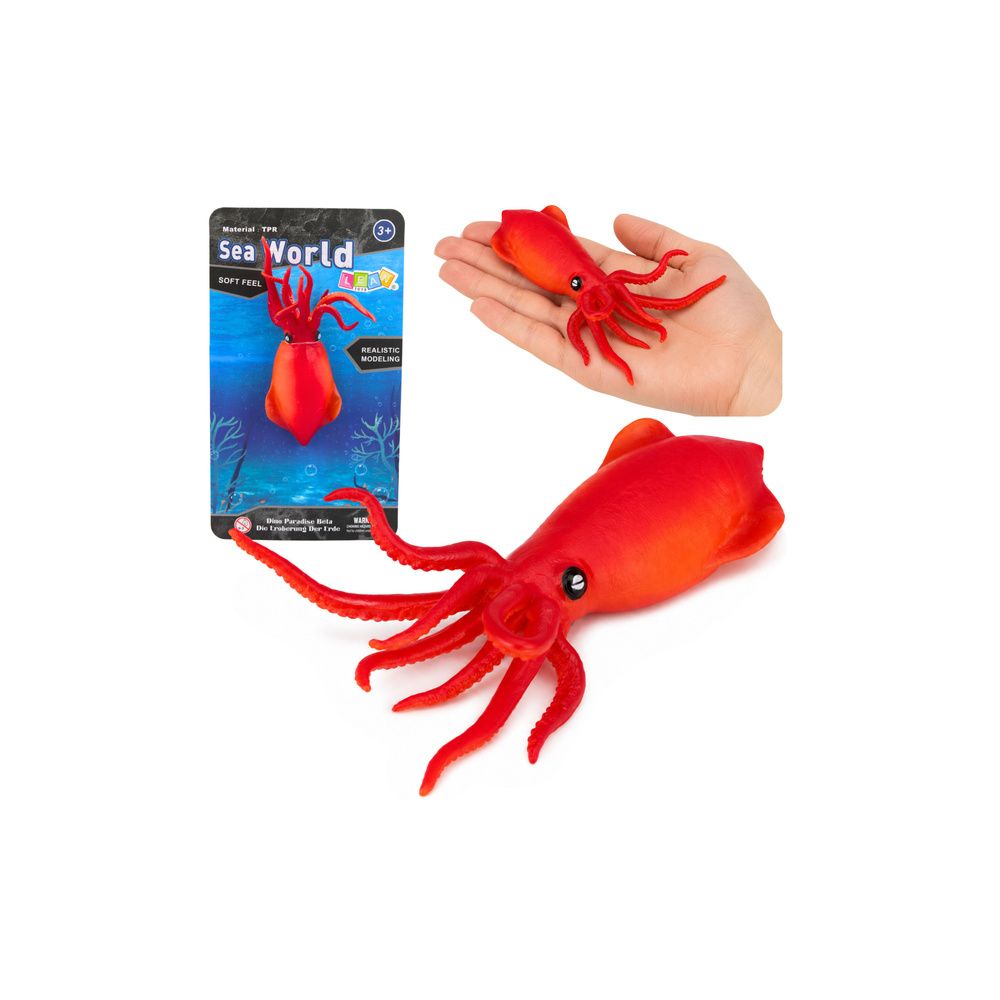 Kałamarnica Gumowa Figurka Rozciągliwa Realistyczna Zwierzę Morskie 18 cm