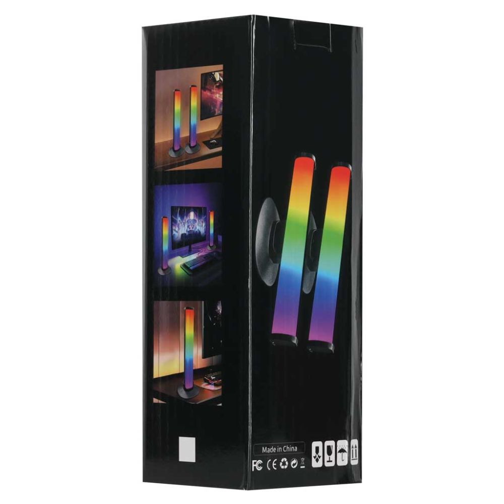 Stalinės lempos LED žaidimams - RGB stulpeliai su nuotolinio valdymo pultu, 2 vnt