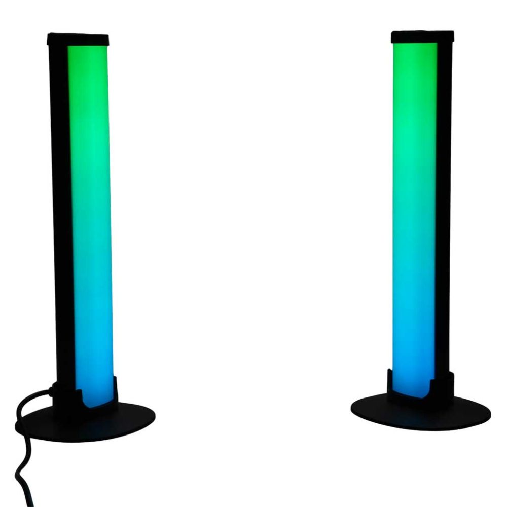 Stalinės lempos LED žaidimams - RGB stulpeliai su nuotolinio valdymo pultu, 2 vnt