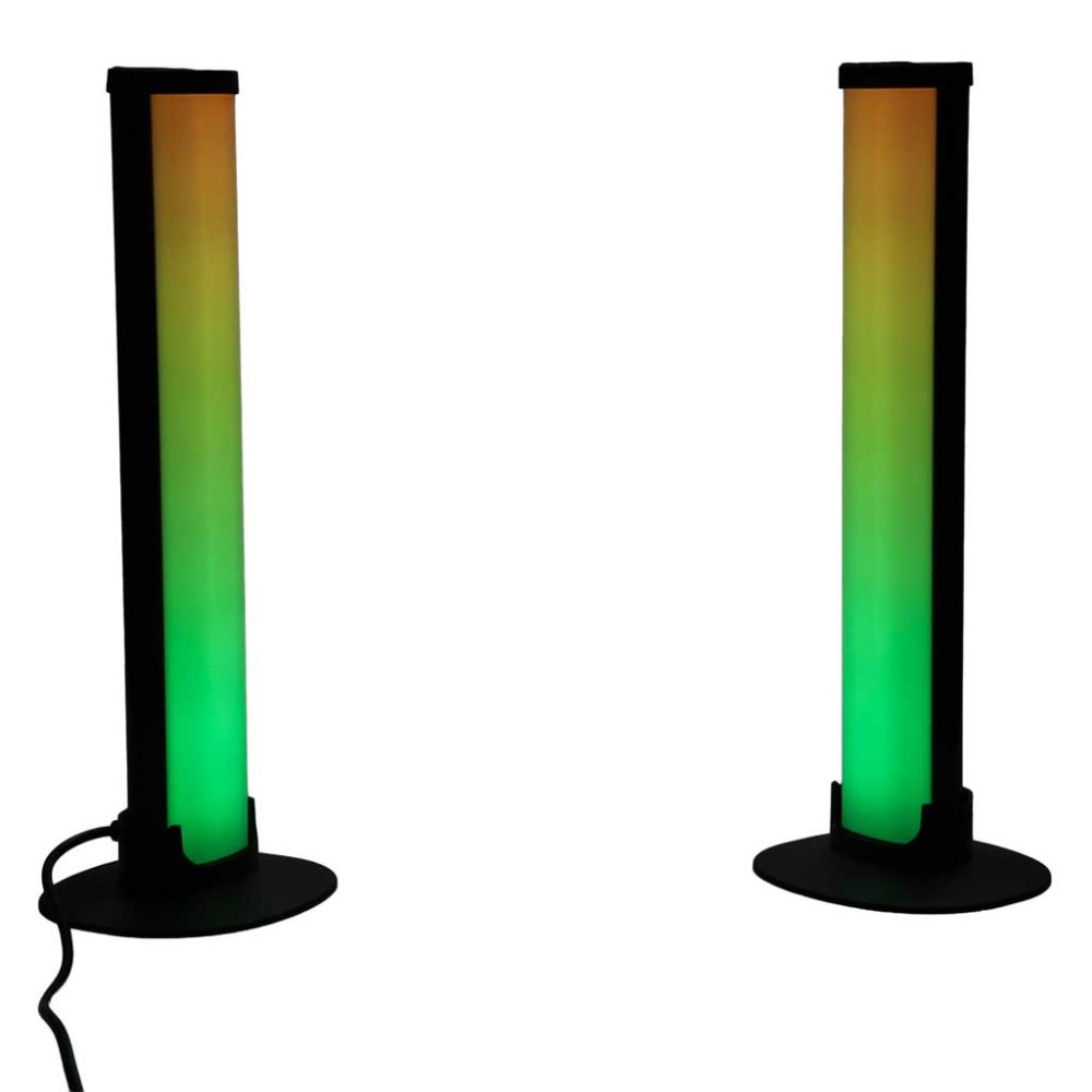 Stalinės lempos LED žaidimams - RGB stulpeliai su nuotolinio valdymo pultu, 2 vnt