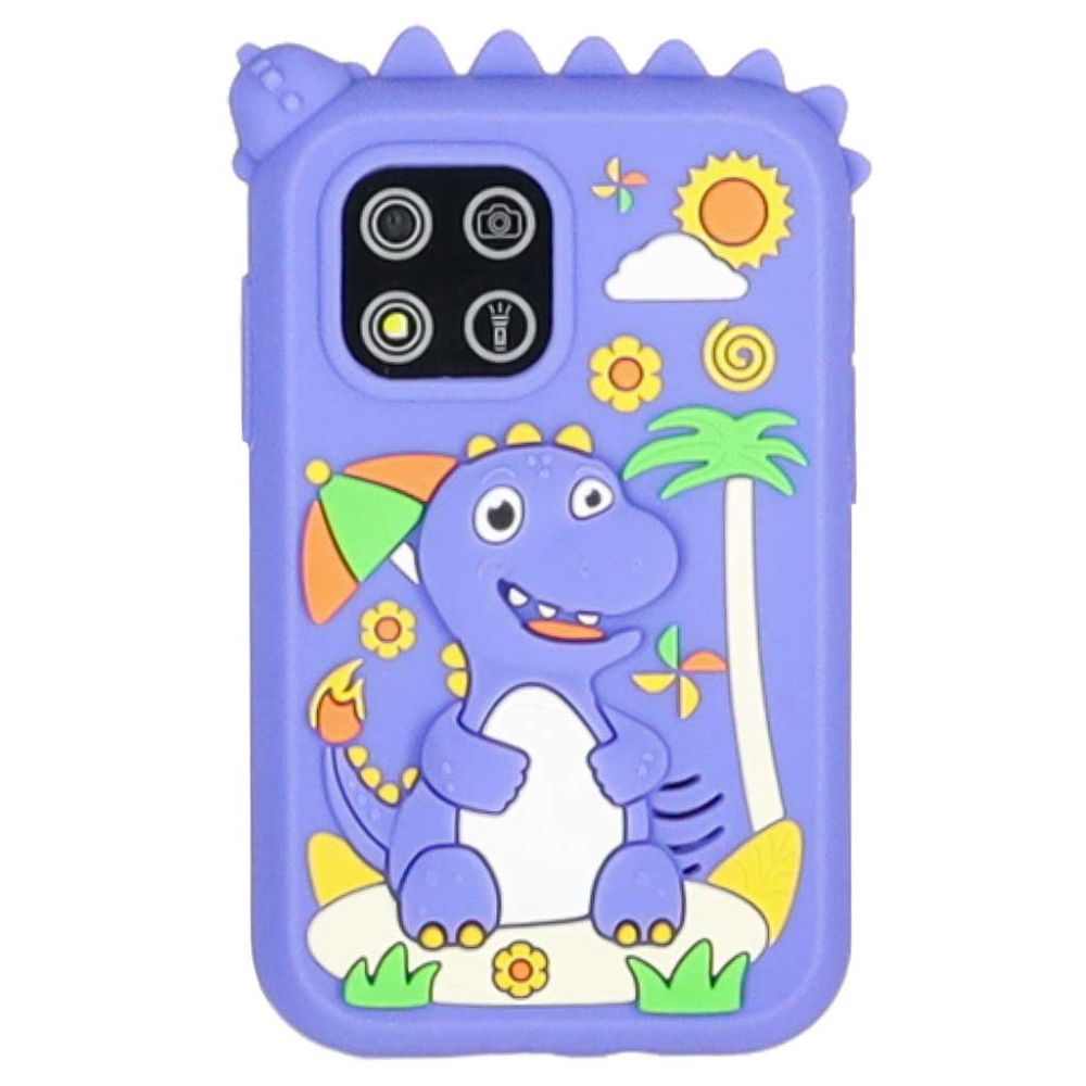 Interaktyvus edukacinis žaislinis telefonas Dinozauras, mėlynas