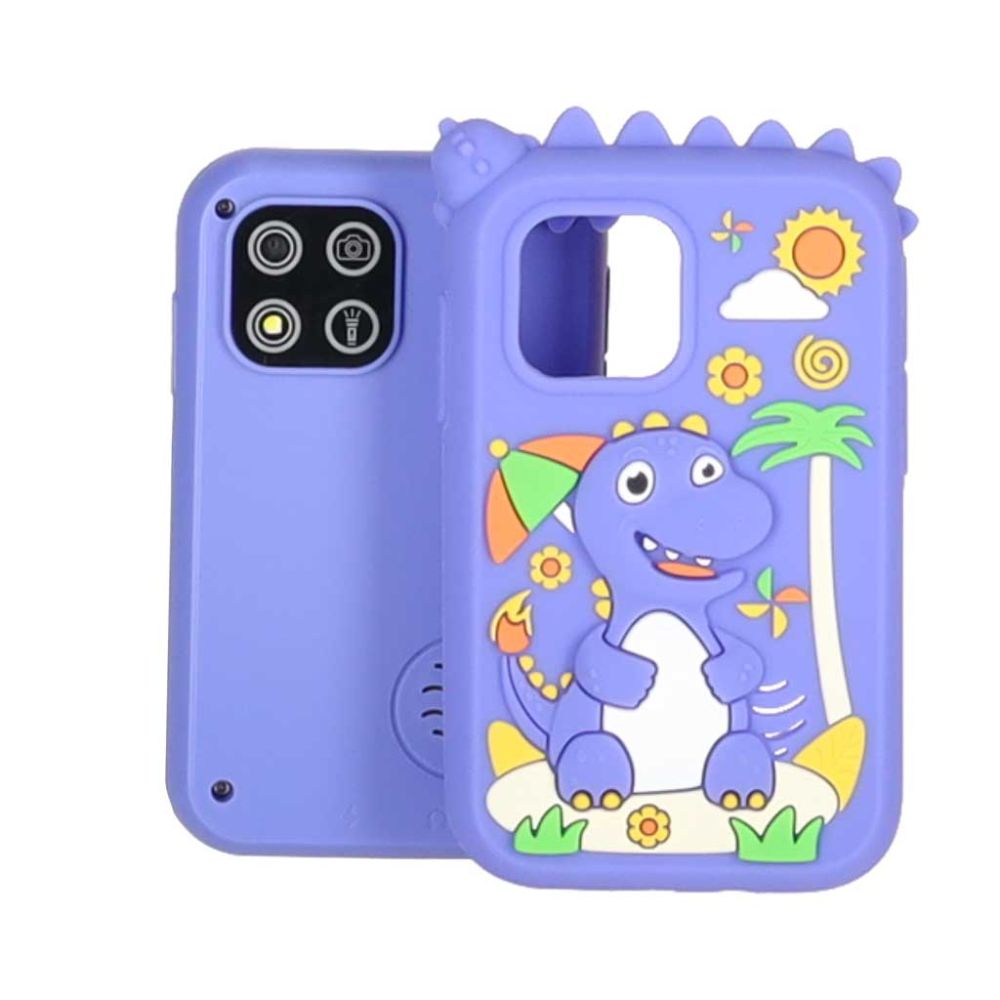 Interaktyvus edukacinis žaislinis telefonas Dinozauras, mėlynas