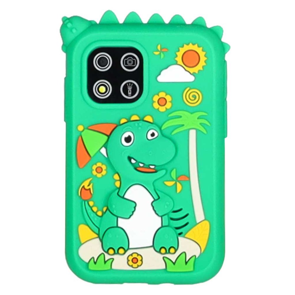 Interaktyvus edukacinis žaislinis telefonas Dinozauras, žalias