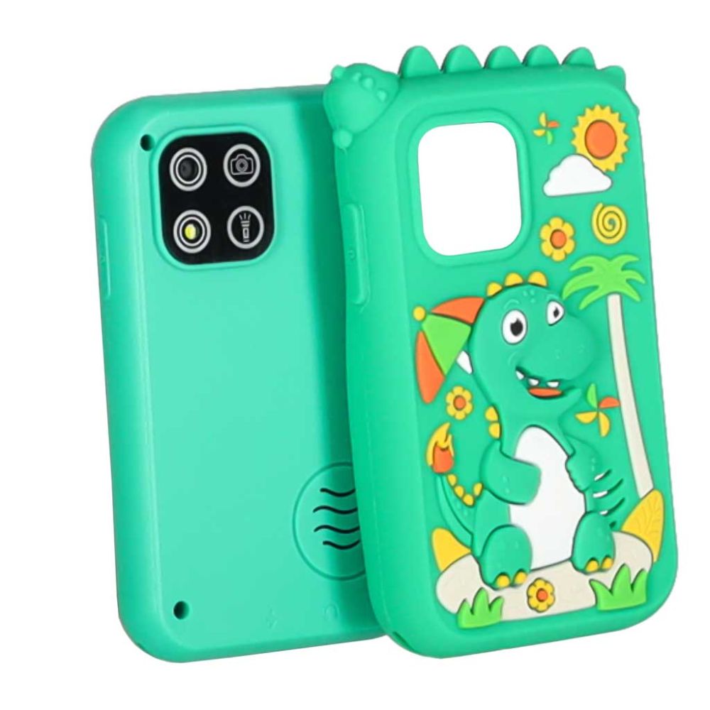 Interaktyvus edukacinis žaislinis telefonas Dinozauras, žalias