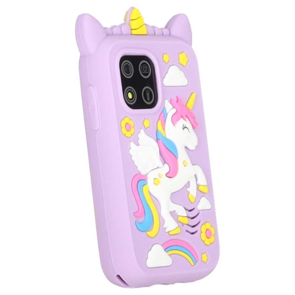 Interaktyvus edukacinis žaislinis telefonas Vienaragis, violetinis
