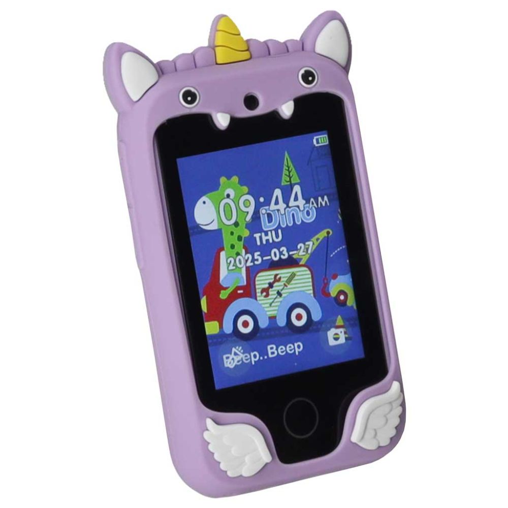 Interaktyvus edukacinis žaislinis telefonas Vienaragis, violetinis