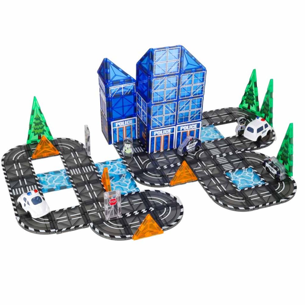 Magnetinis konstruktorius 3D Policija su automobiliais, 91 el.