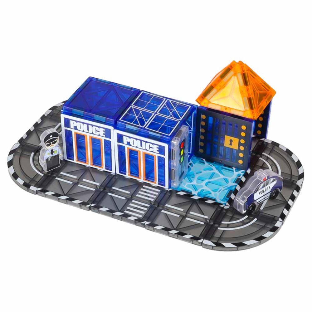 Magnetinis konstruktorius 3D Policija su automobiliais, 91 el.