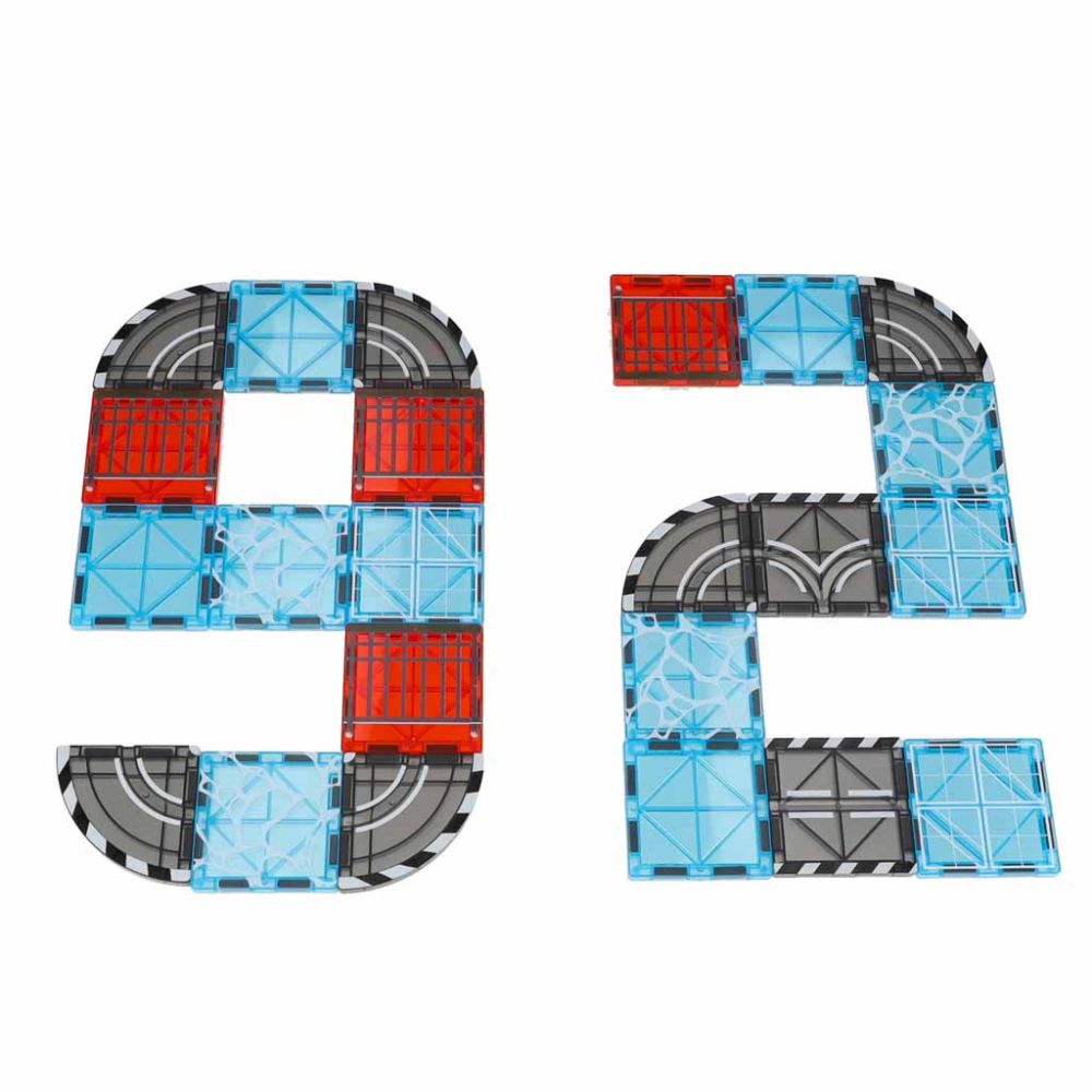 Magnetinis konstruktorius 3D miestas su automobiliais, 91 el.