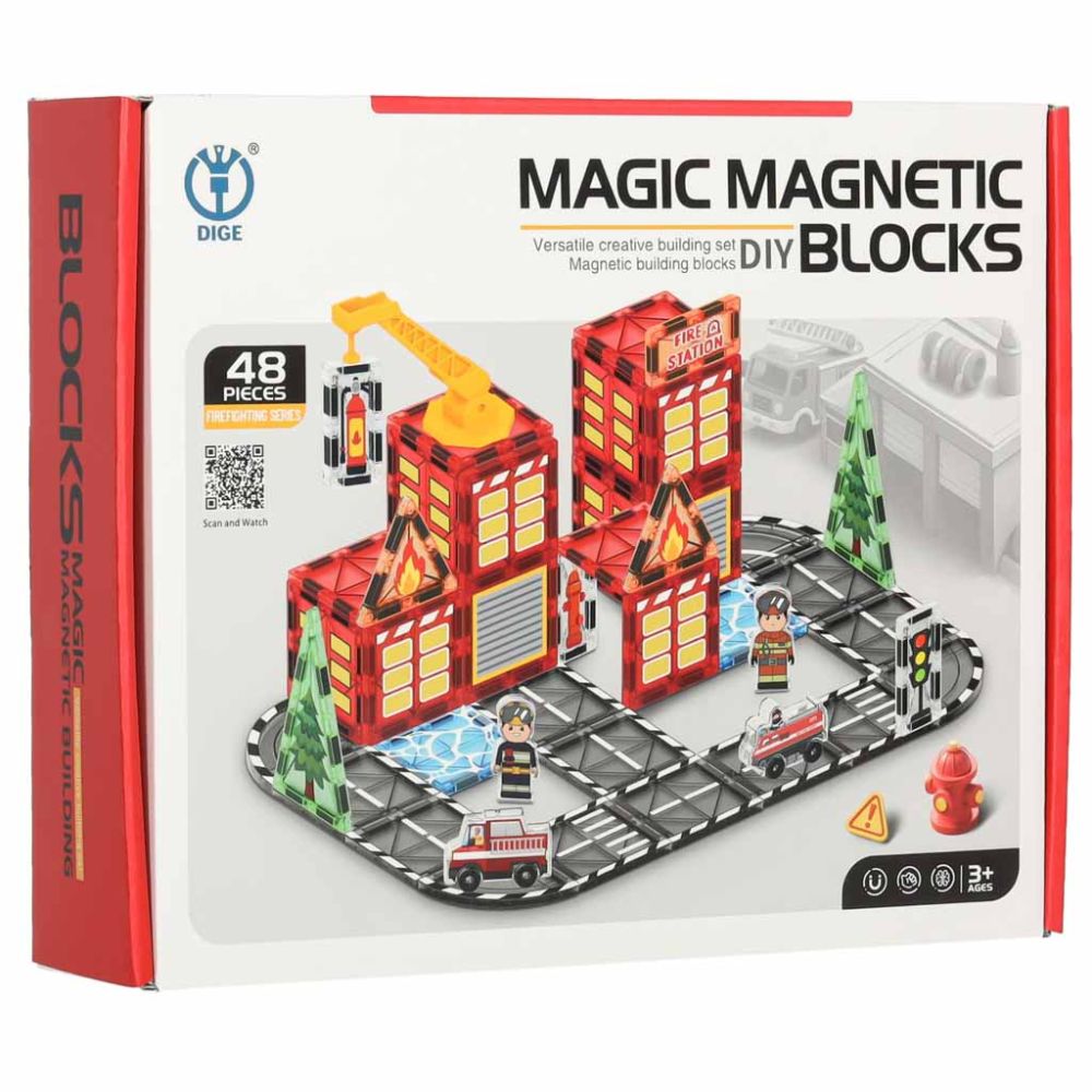 Magnetinis konstruktorius 3D Ugniagesių brigada, 48 el.