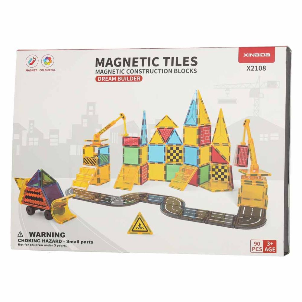 Magnetinis konstruktorius 3D kaladėlės, 90 el.