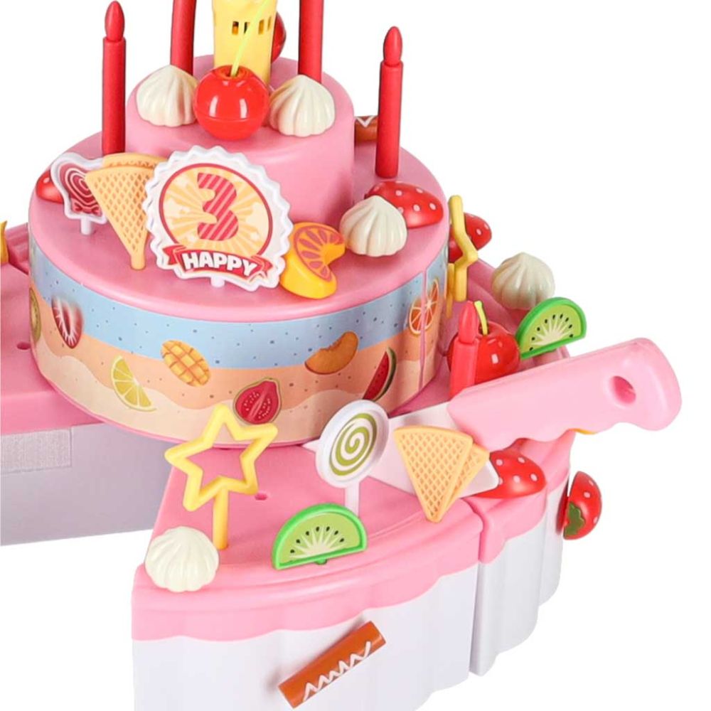 Gimtadienio tortas pjaustymui su Velcro, rožinis