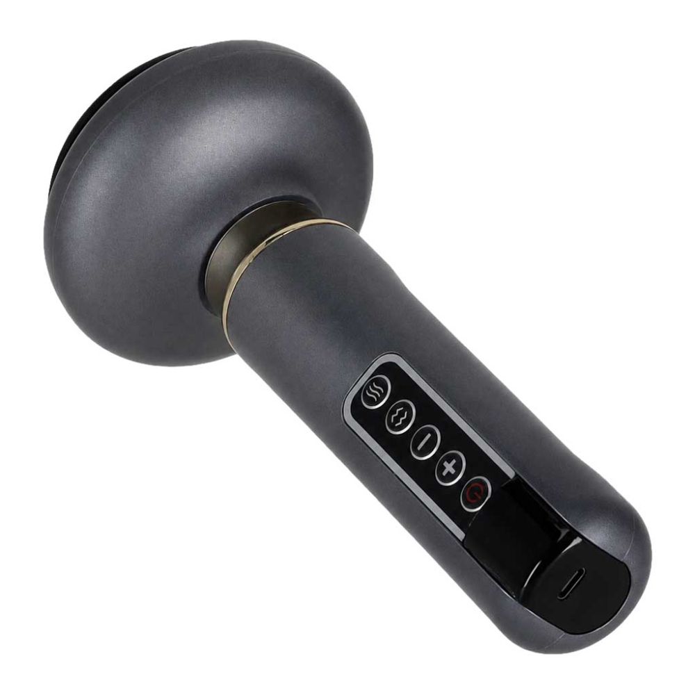 Rankinis USB masažuoklis su burbuliukais, 12 lygių, juodas